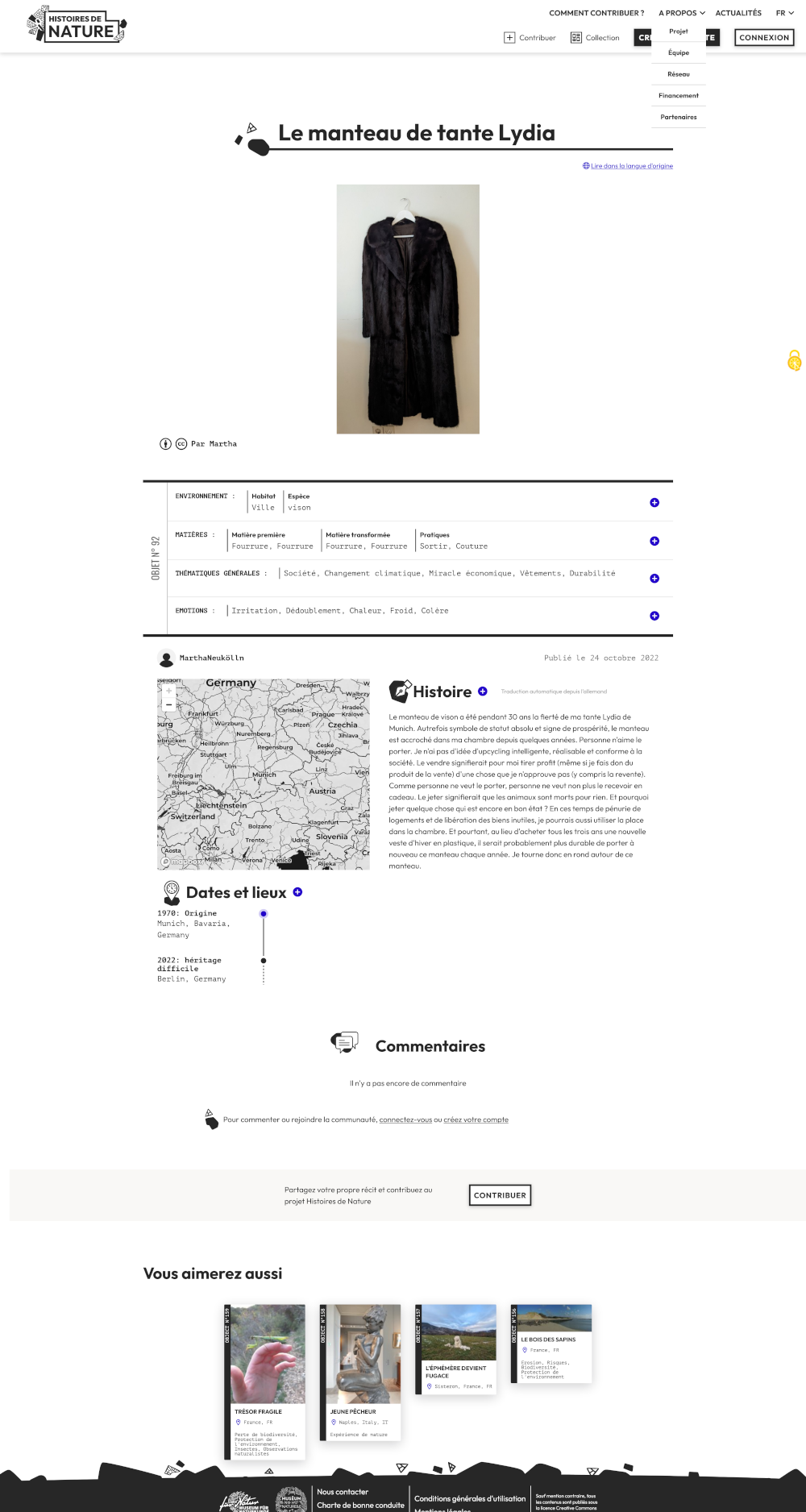 Figure 4. Le manteau de tante Lydia, par Martha