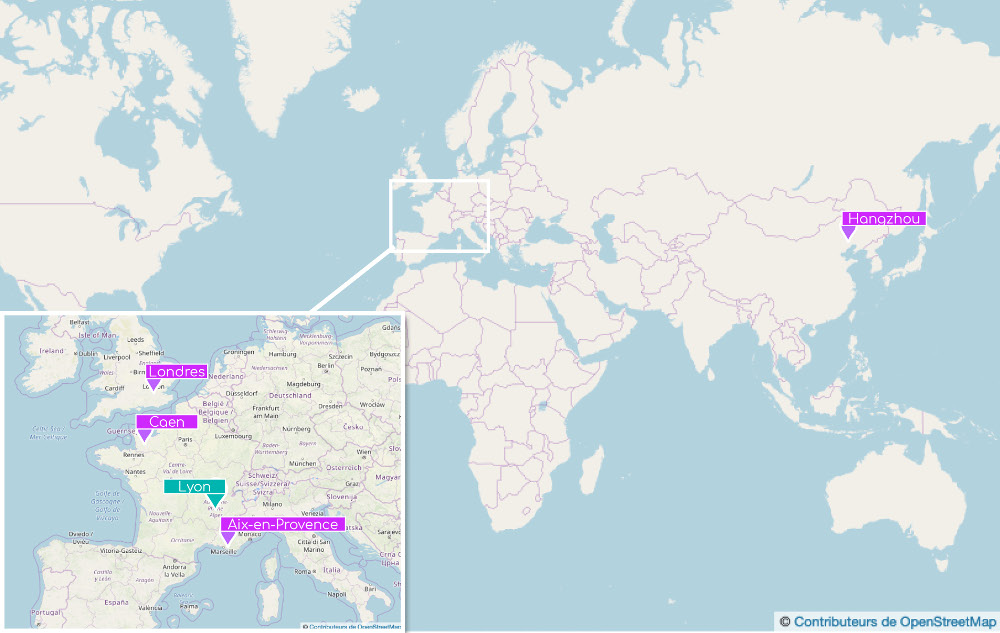 Répartition des participant·e·s dans le monde