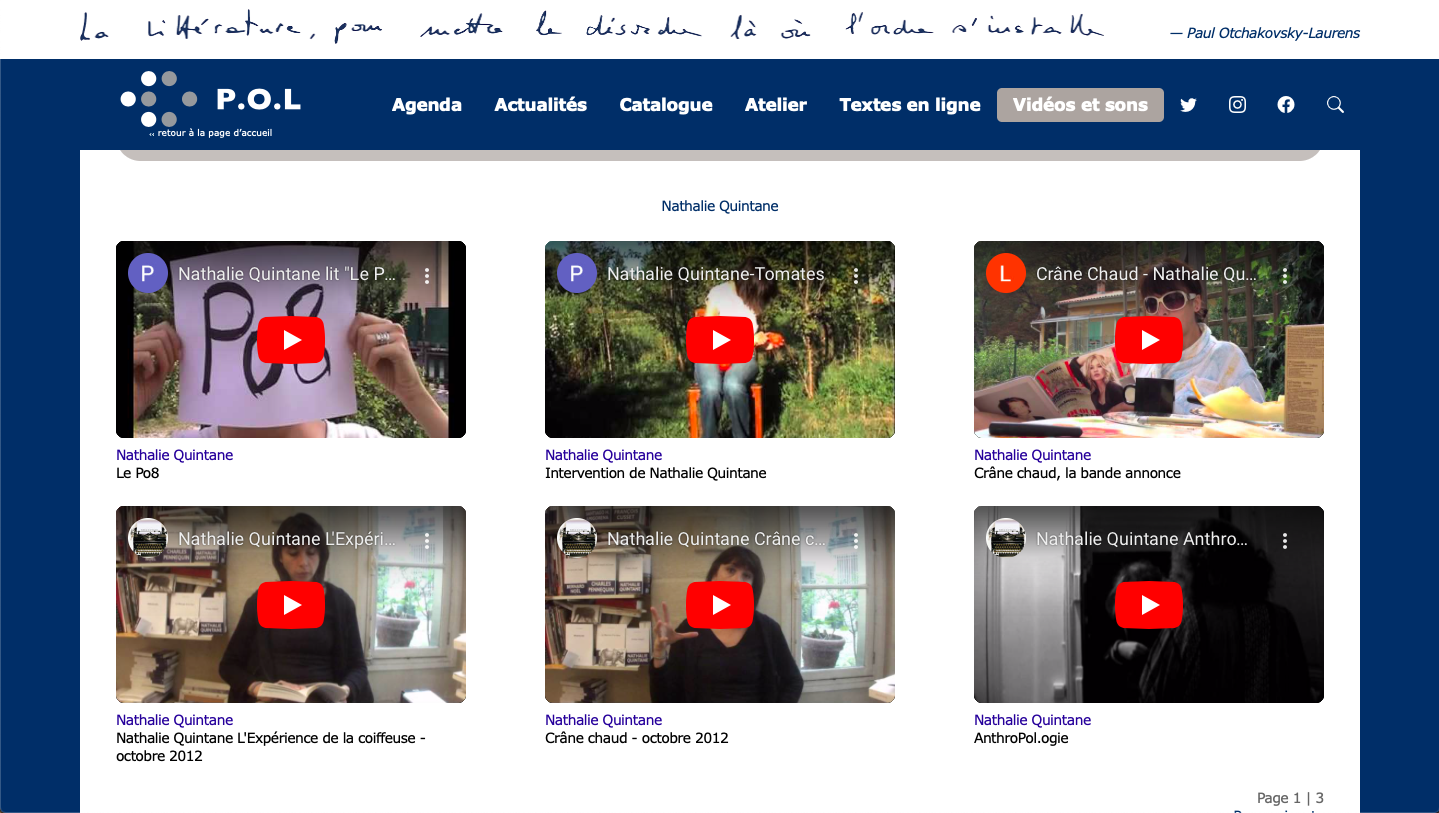 Site Internet des éditions P.O.L (consulté le 30 septembre 2022)