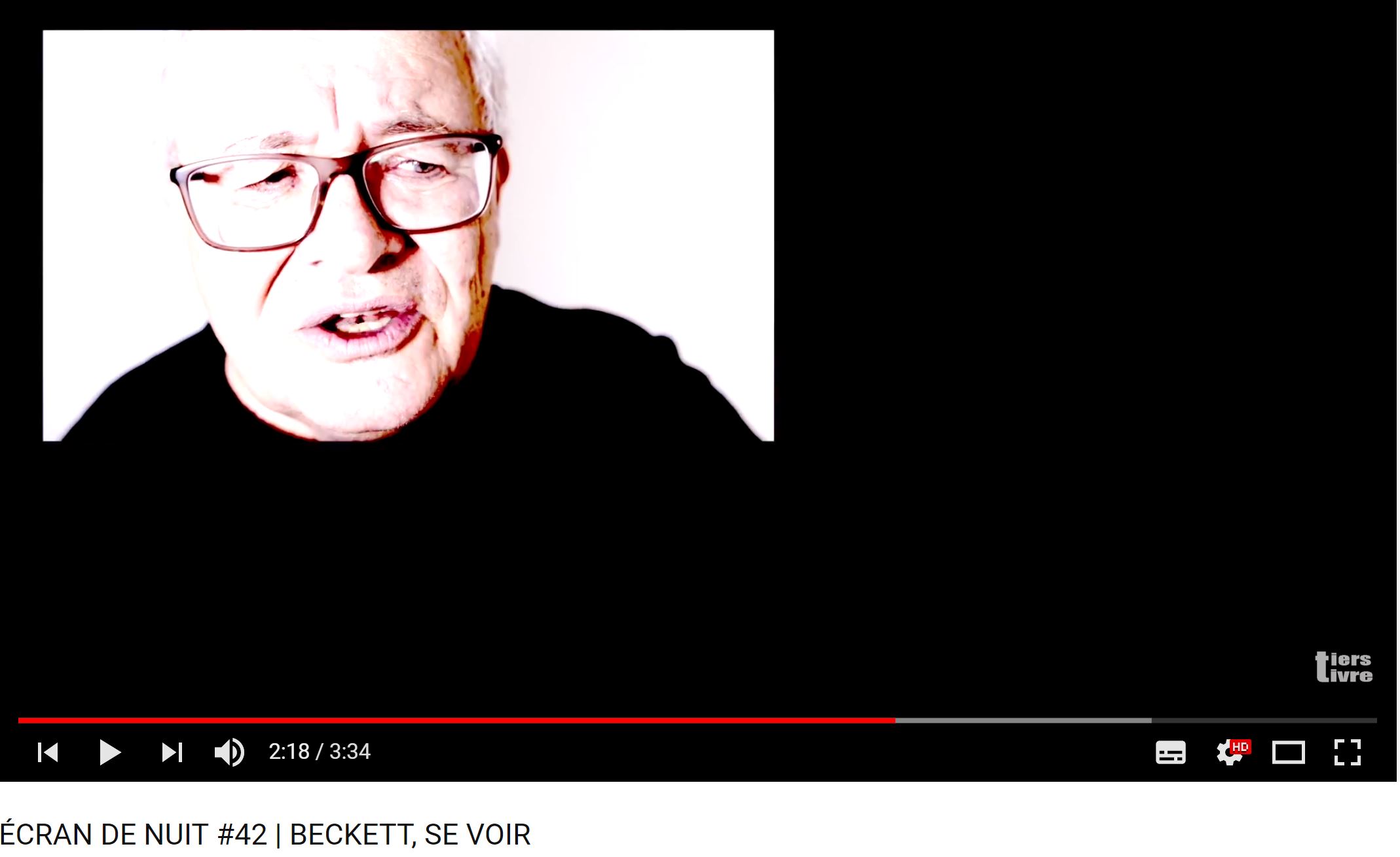 François Bon, «&nbsp;ÉCRAN DE NUIT #42 | BECKETT, SE VOIR&nbsp;», françois bon | le tiers livre, 20 janvier 2018