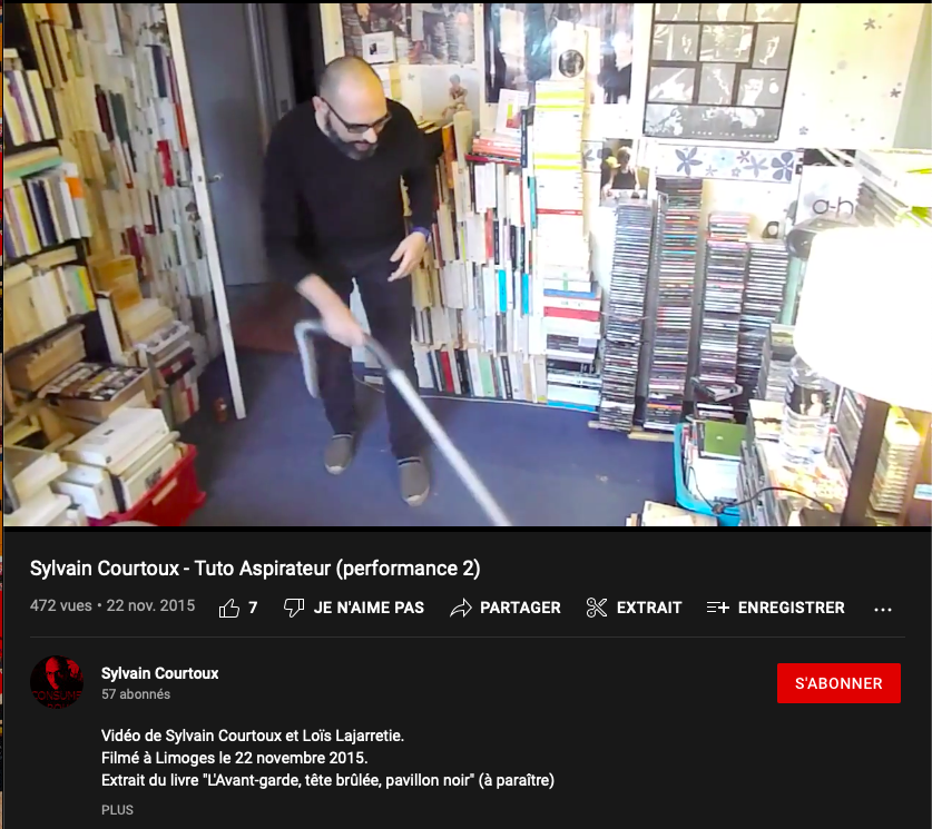 Sylvain Courtoux, «&nbsp;Tuto Aspirateur (performance 2)&nbsp;», 22 novembre 2015