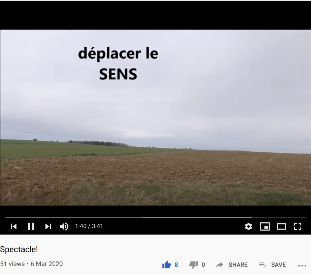 Milène Tournier, déplacer le sens, «&nbsp;Spectacle!», 6 mars 2020