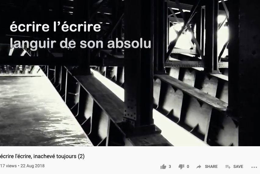 Gracia Bejjani, écrire, l’absolu, «&nbsp;écrire l’écrire, inachevé toujours (2)&nbsp;», 22 août 2018