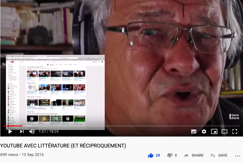 François Bon, connecteur, «&nbsp;YOUTUBE AVEC LITTÉRATURE (ET RÉCIPROQUEMENT)&nbsp;», françois bon | le tiers livre, 13 septembre 2016